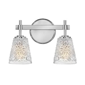 Amabelle 14.75 in. 2-Light Chrome Vanity Light