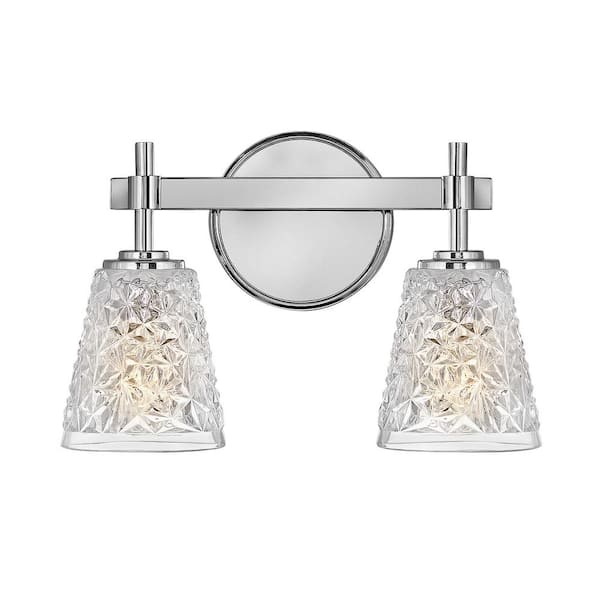 Hinkley Amabelle 1475 In 2 Light Chrome Vanity Light 5152cm The Home Depot 5418