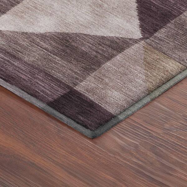 Mayfield Premium Machine Washable Abstract AMF2373 Plum 3 ft. x 4 ft. Area Rug