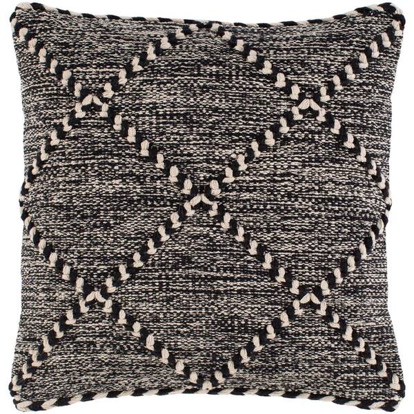 Artistic Weavers Nevaeh Black Woven Polyester Fill 20 in. x 20 in. Decorative Pillow