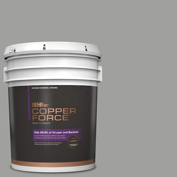 COPPER FORCE 5 gal. #MQ6-22 Gateway Gray Eggshell Enamel Virucidal and Antibacterial Interior Paint & Primer