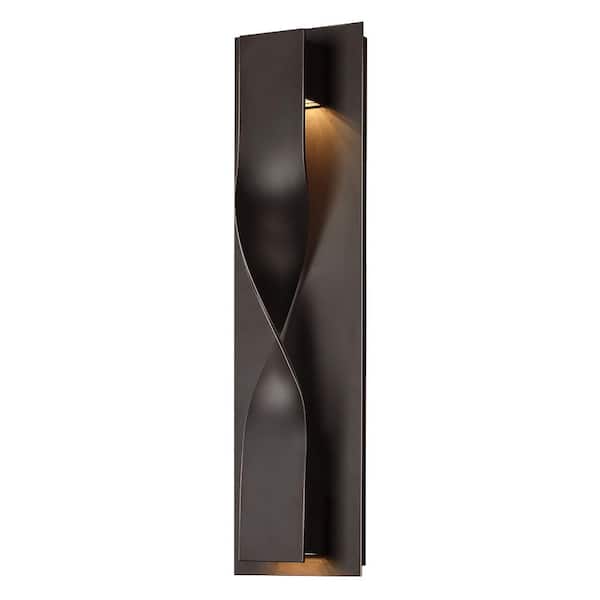 TRUE FINE Astrid 19 in. Oil-Rubbed Bronze Outdoor Modern LED Wall Sconce Light
