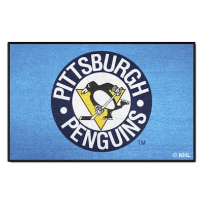 Pittsburgh Penguins Nhl Team Logo Wooden Style Nice Gift Home Decor  Rectangle Area Rug