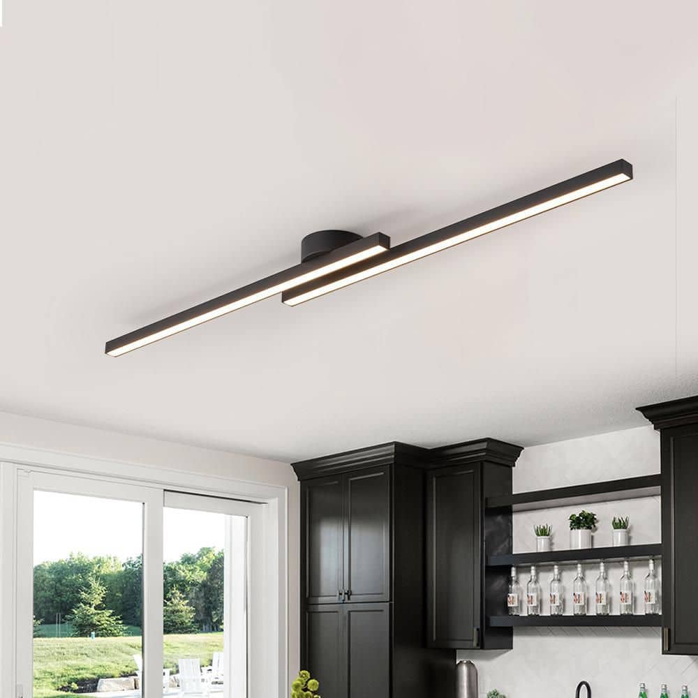 Luma 47.2 in. 2-Light Black LED Vanity Light Bar with 3000K Dimmable Warm White for Bathroom price history on PriceWatchPro