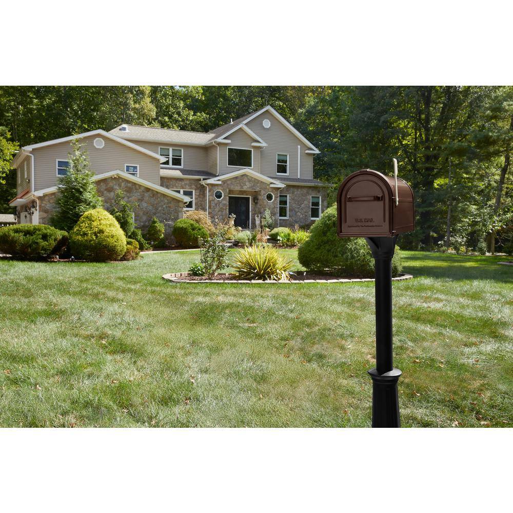 Elevado Black Galvanized Steel Decorative Mailbox Post