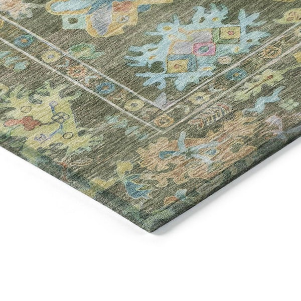 Chantille Machine Washable Indoor/Outdoor Abstract ACN2234 Fern 5 ft. x 7 ft. 6 in. Area Rug