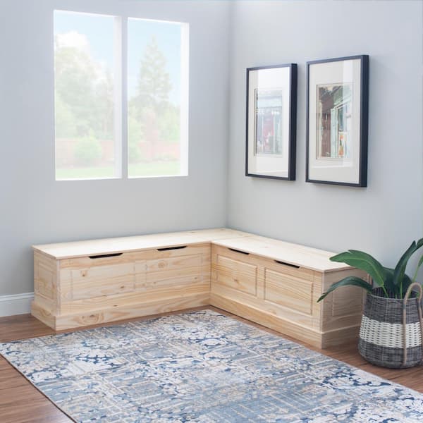Linon Home Decor Rockhill Unfinished Backless Nook Dining Bench 62.4 in. L x 16.5 in. D x 18.3 in. H THD04254 The Home Depot