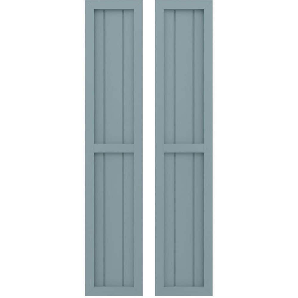 10-1/2-in W x 60-in H Americraft 3 Board Real Wood Two Equal Panel Framed Board and Batten Shutters Peaceful Blue price history on PriceWatchPro