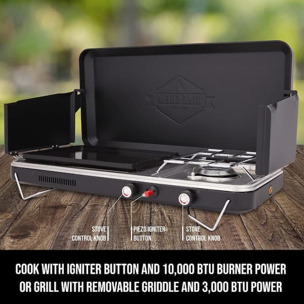 Hike Crew Outdoor Gas Camping Oven w/Carry Bag | CSA Approved Portable  Propane-Powered 2-Burner Stove & Auto Ignition, Overheat Safety Shutoff