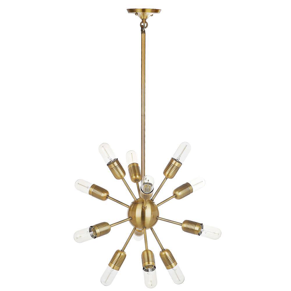 Gold Sputnik 12-Light Glass Chandelier