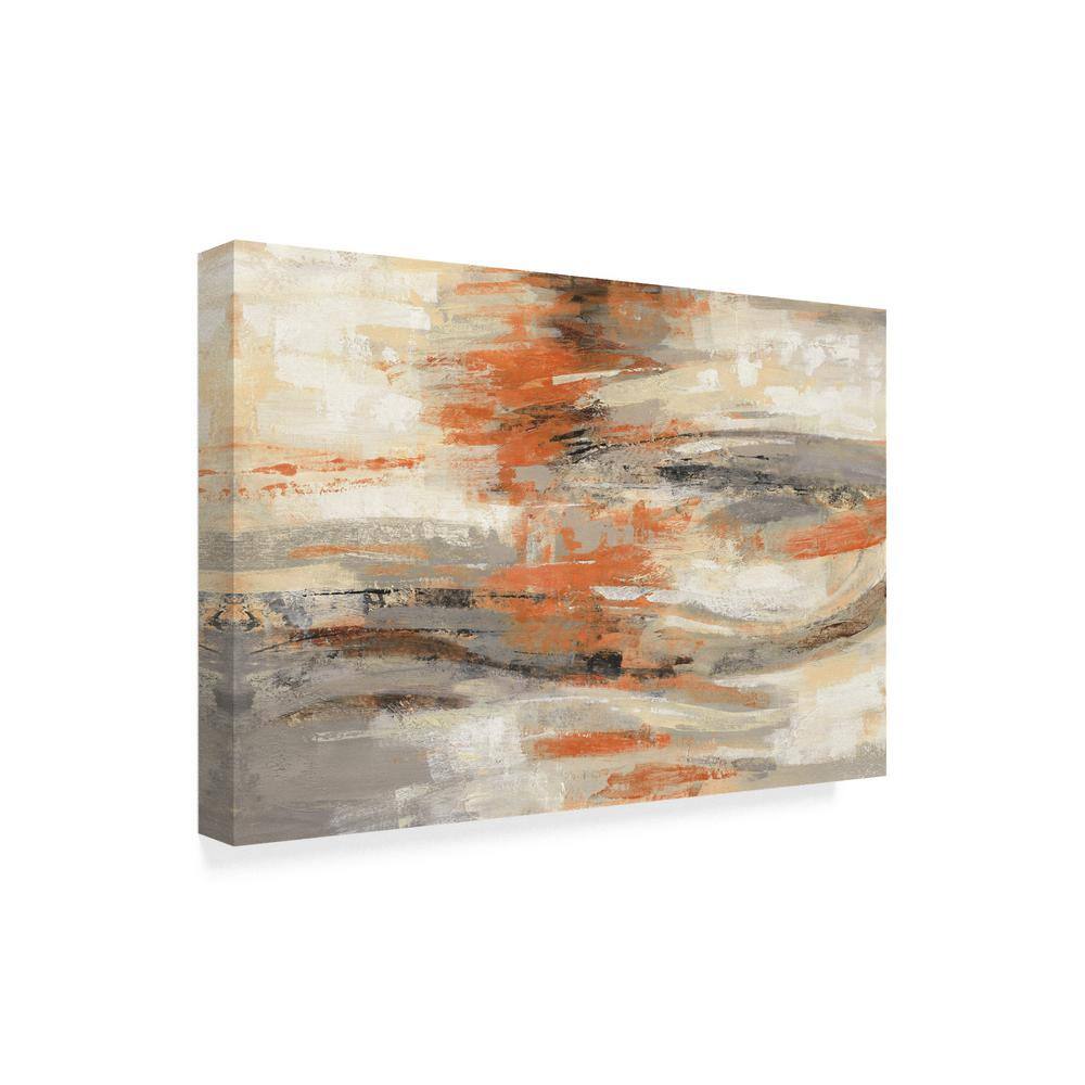 Silvia Vassileva Golden Dust Crop Orange Abstract Canvas Art with Floater Frame