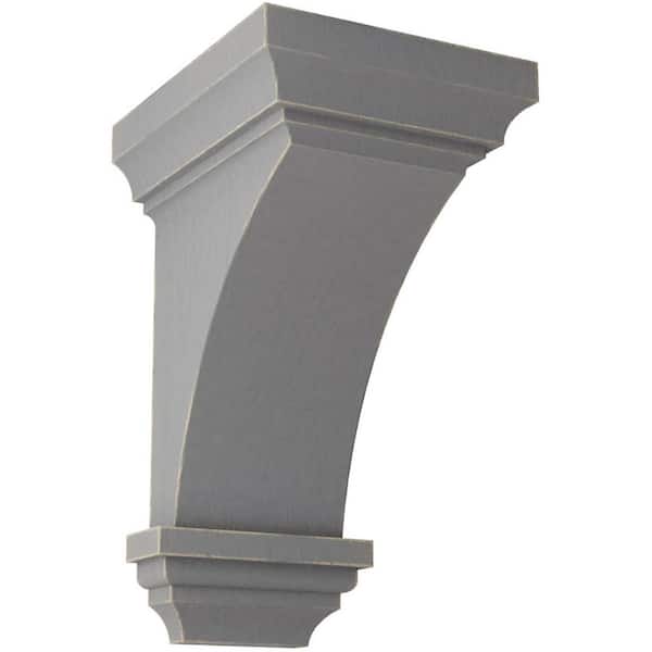 Ekena Millwork 6 in. x 12 in. x 6-3/4 in. Pebble Grey Large Jefferson Wood Vintage Decor Corbel