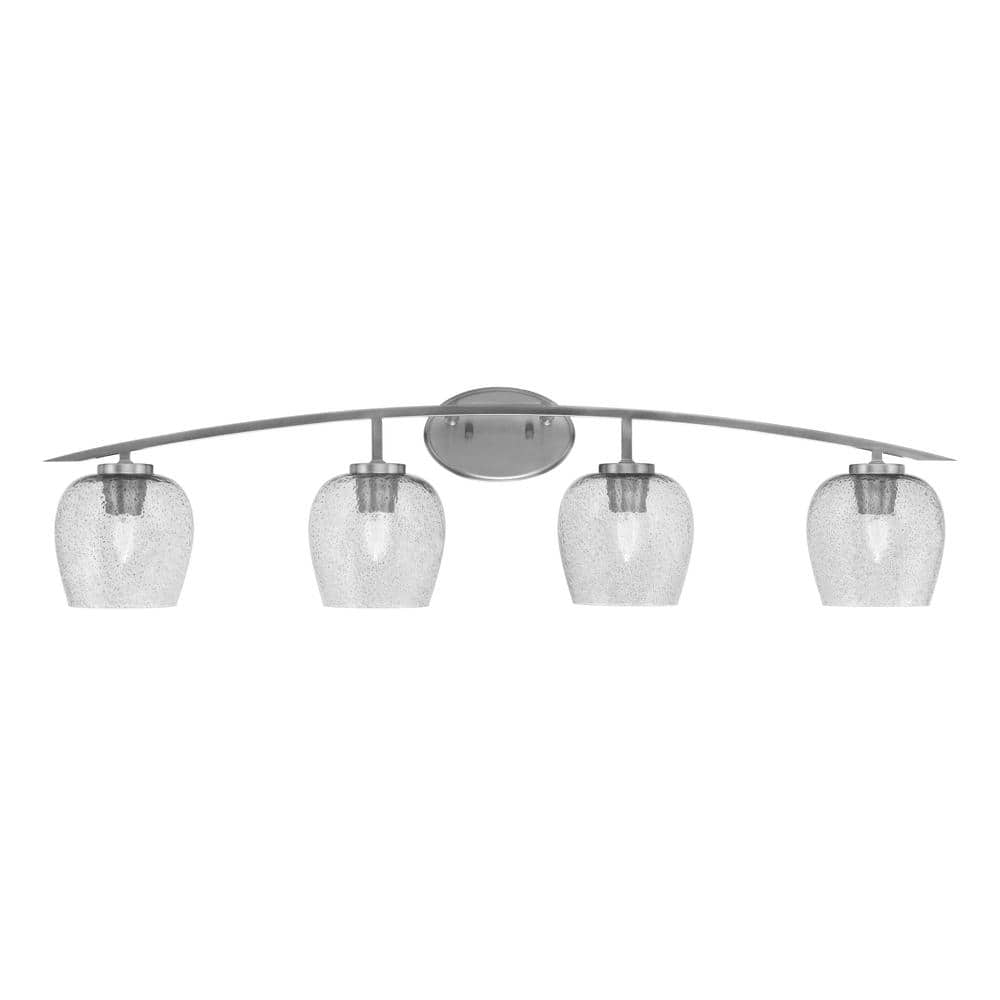 Siena 40 in. 4-Light Graphite Vanity-Light Graphite with 6 in. Smoke Bubble