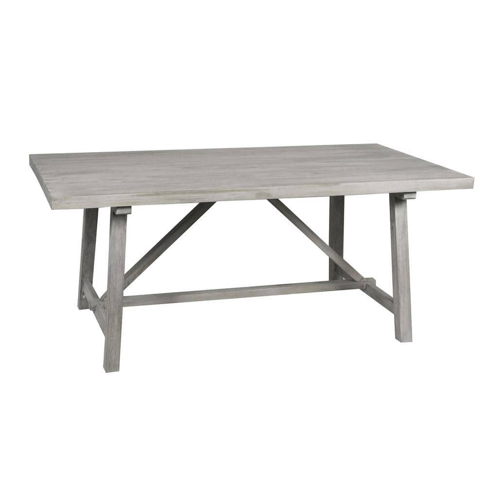 AmeriHome Mango Wood Farmhouse 58 Rectangle, Gray Mango Wood