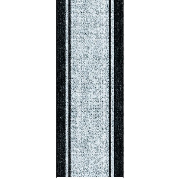 Ascend Gray  Non-Slip Rubberback Border 3 ft.x  50 ft. Indoor Custom Cut Extra Long Runner Rug