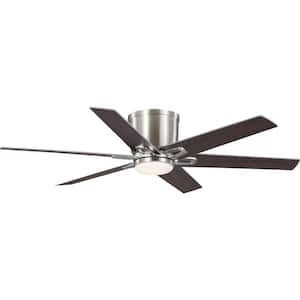 Bexar 54 in. Indoor Integrated LED Brushed Nickel Transitional Ceiling Fan with Remote Included for Living Room