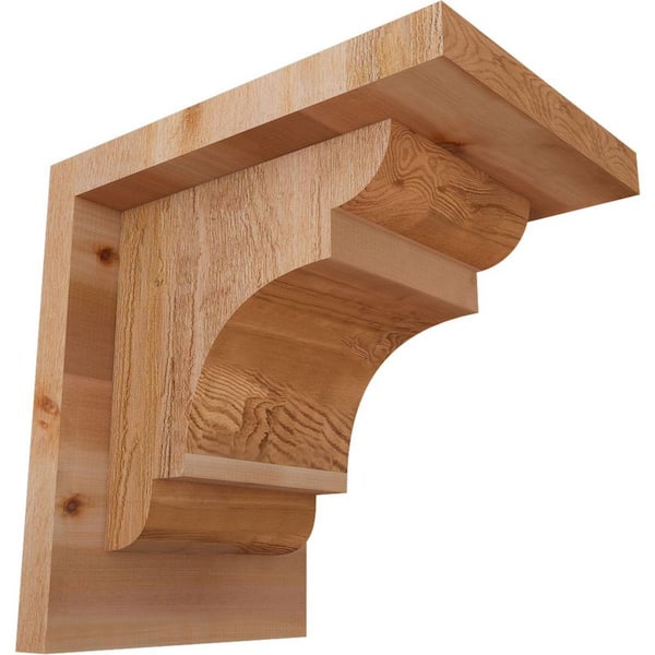 Ekena Millwork 6 in. x 8 in. x 8 in. New Brighton Rough Sawn Western Red Cedar Corbel with Backplate