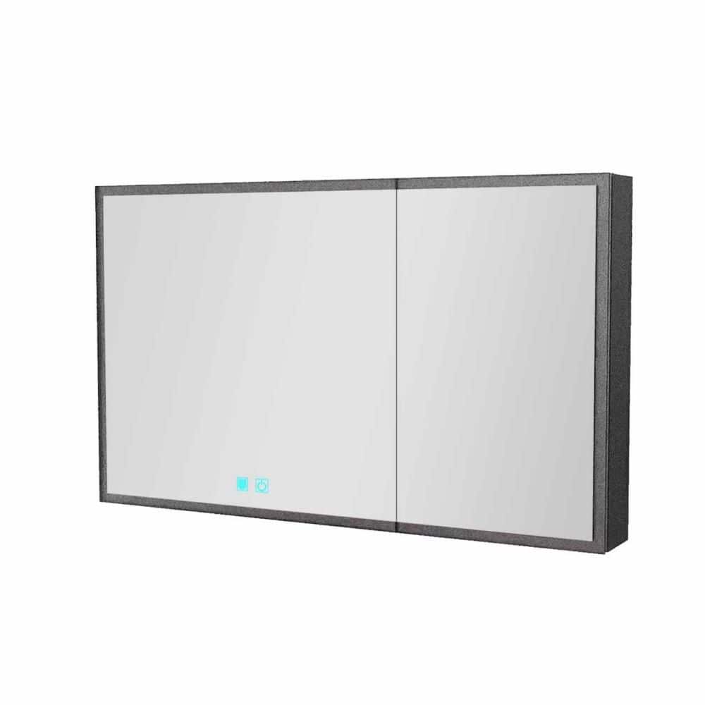 35.4 in. W x 23.6 in. H Black Rectangular LED Bathroom Medicine Cabinet with Mirror,Single White Light,Anti-Fogging price history on PriceWatchPro