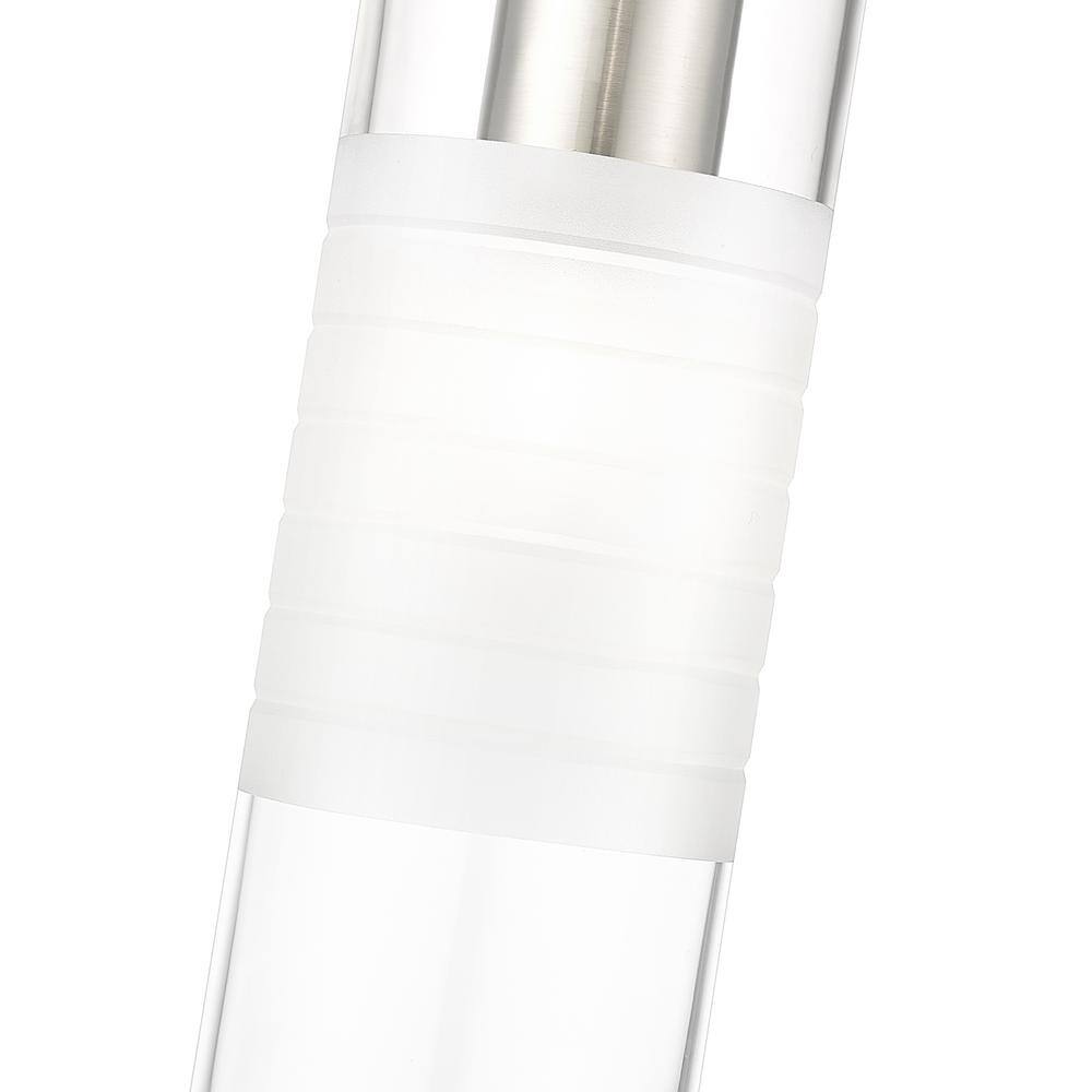 Brushed Nickel Frosted Glass Cylinder Pendant Light