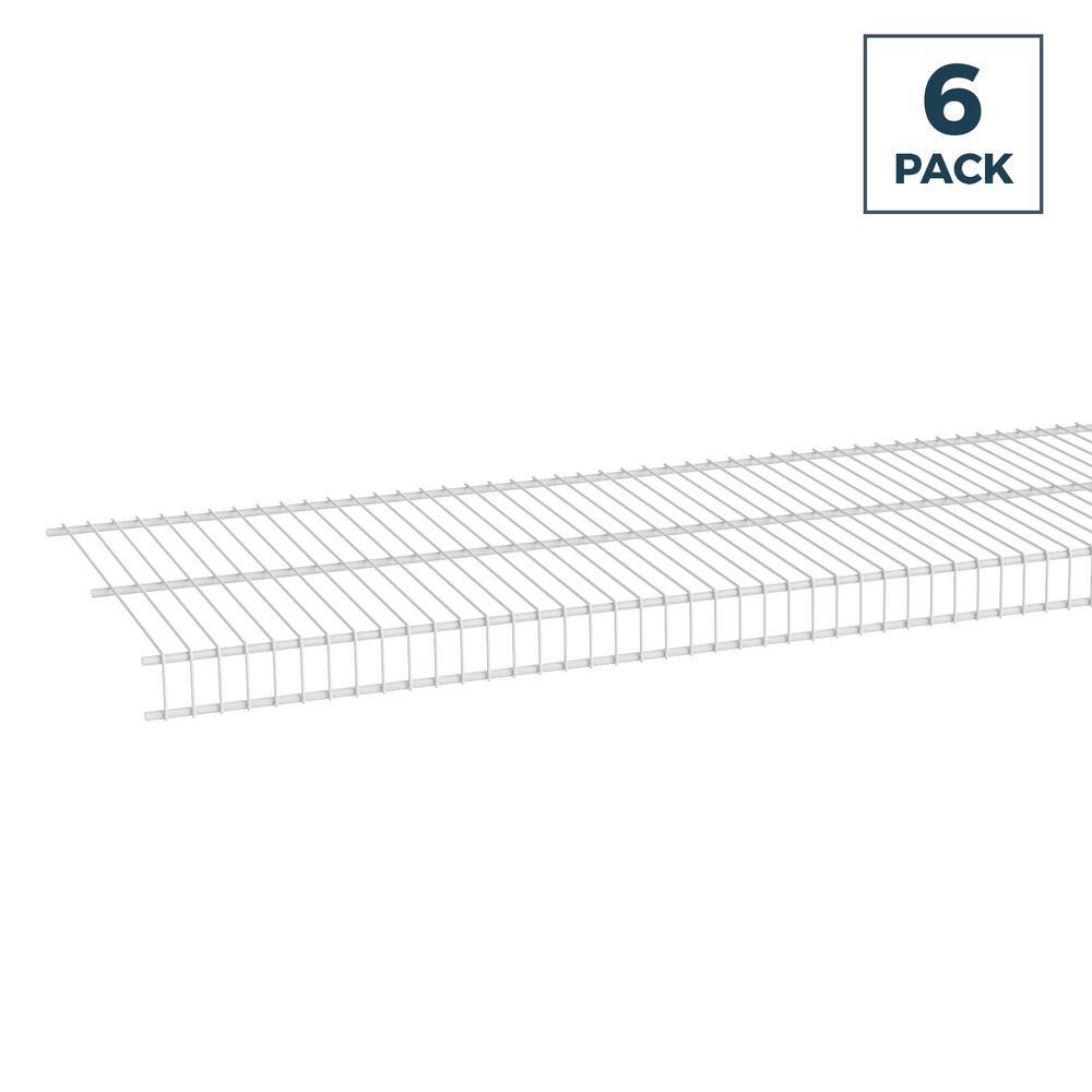 72 in. L x 12 in. D White Close Mesh Wire Closet Shelf (6-Pack)