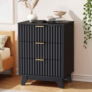 3 Drawer 17.72 in. W Nightstand with USB Port
