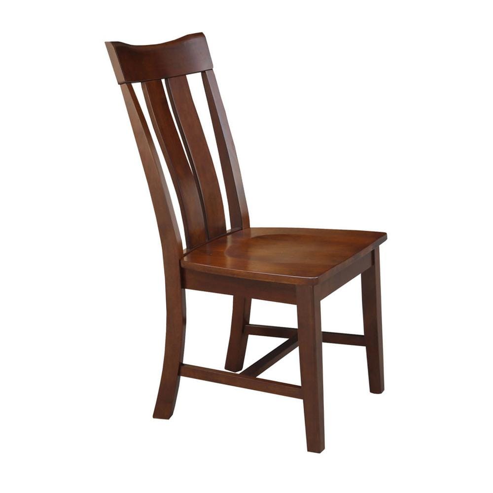 Espresso High Slat Solid Wood Side Chair