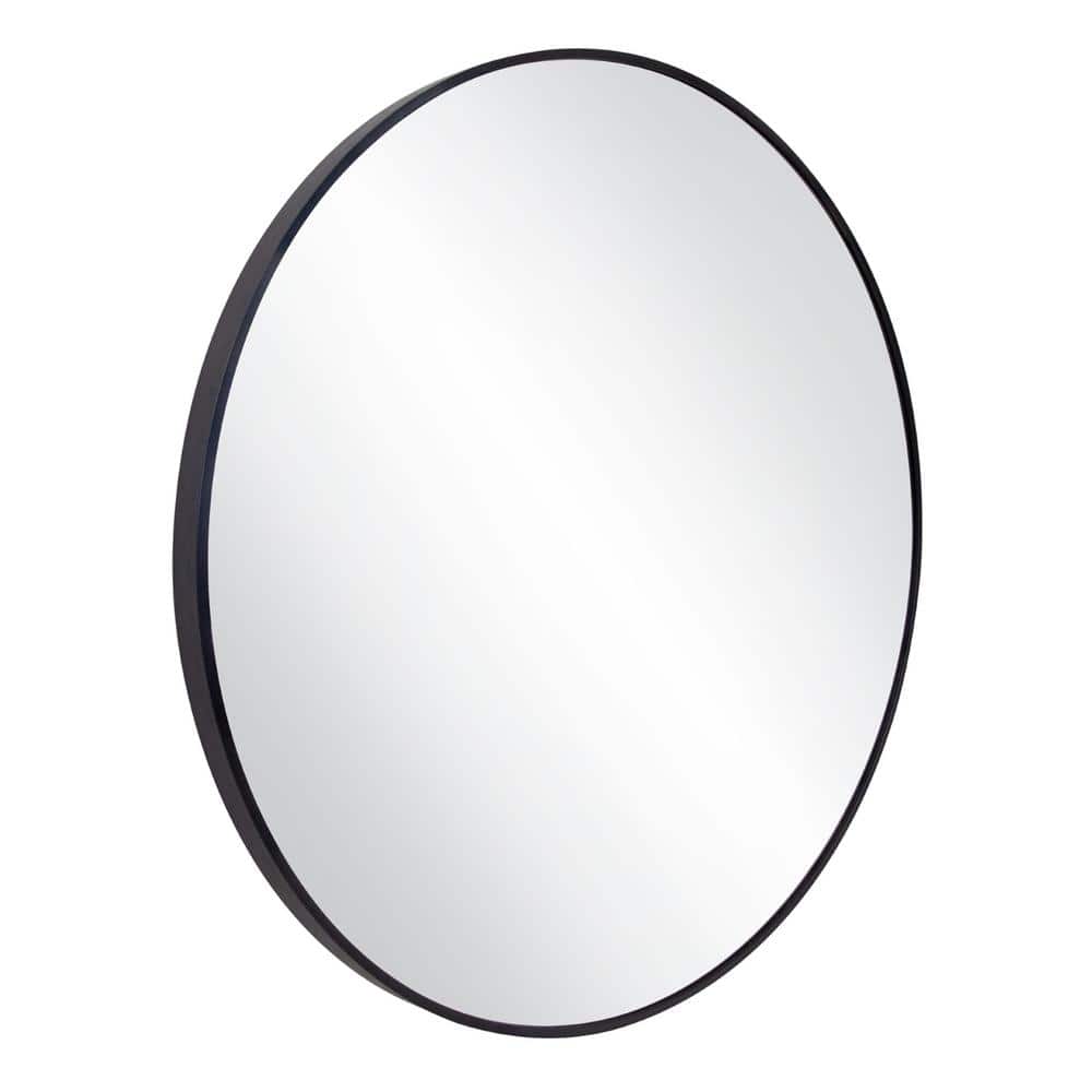 Kenna 24-Inch Round Silver Wood Vanity Mirror