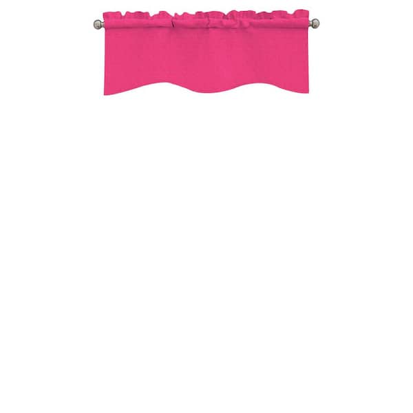 Eclipse Kendall Thermaback Wave Raspberry Solid Polyester 42 in. W x 18 in. L Blackout Single Rod Pocket Valance
