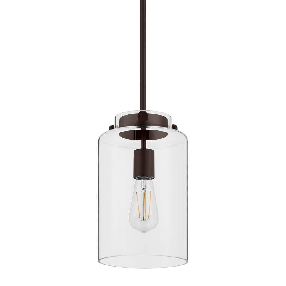 Hampton Bay Mullins 6.75  Oil Rubbed Bronze Mini Pendant Hanging Light