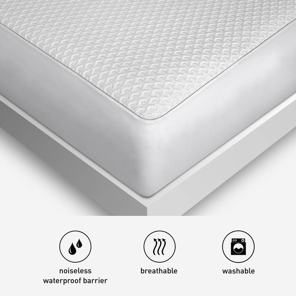 Full Size White Cooling Waterproof Mattress Protector