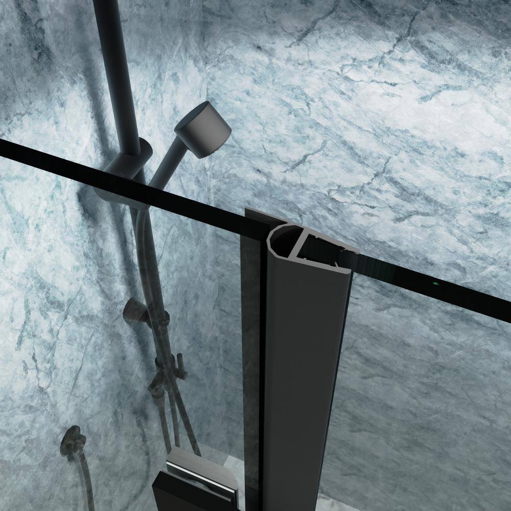 30'' Black Semi-Frameless Bi-Fold Shower Door with Clear Glass
