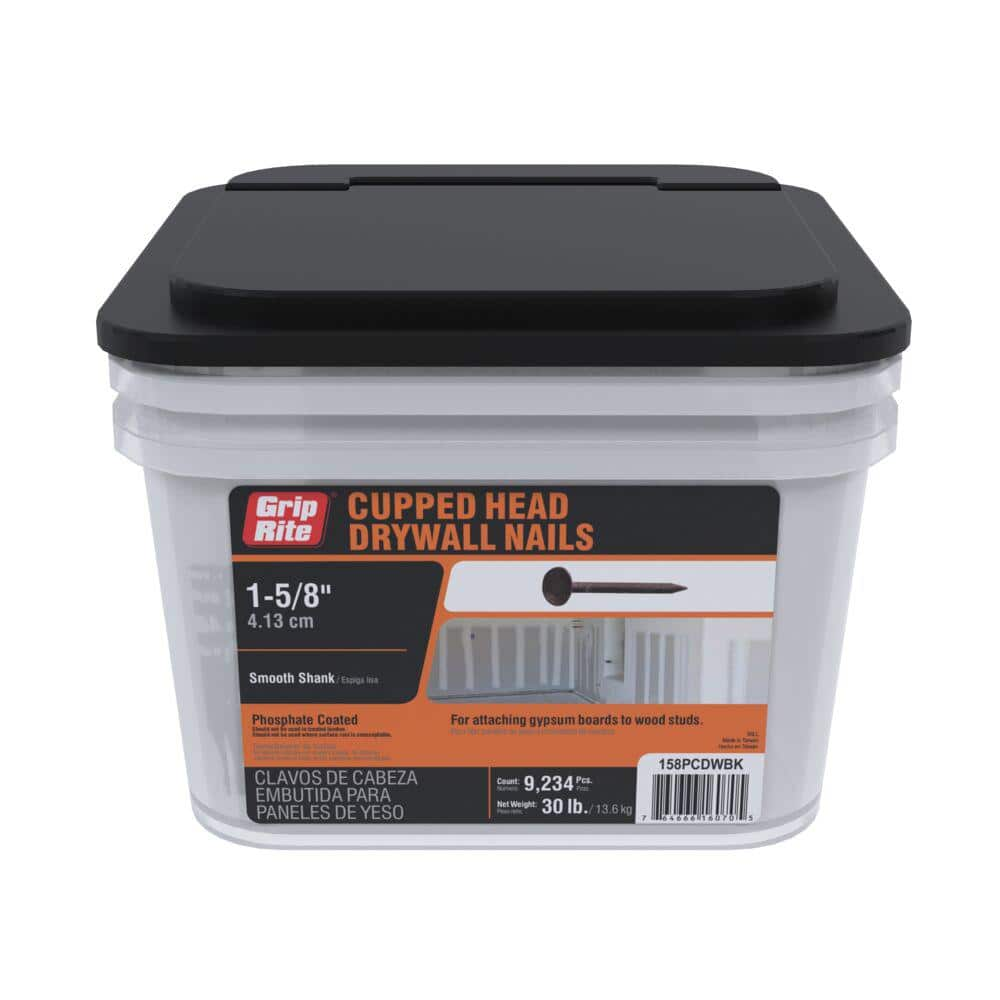 Grip-Rite #13 x 1-5/8 in. Phosphate Coated Drywall Nails (30 lb.-Pack ...