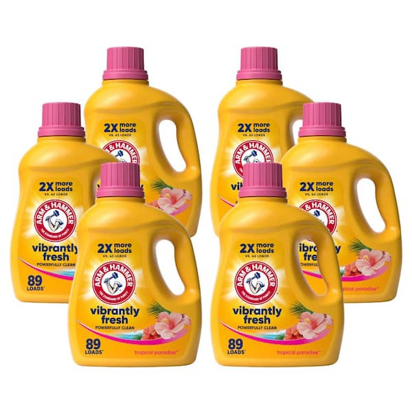 ARM & HAMMER 102.5 fl. oz. Tropical Paradise Dual HE Liquid Laundry Detergent 89 Loads (6-Pack)