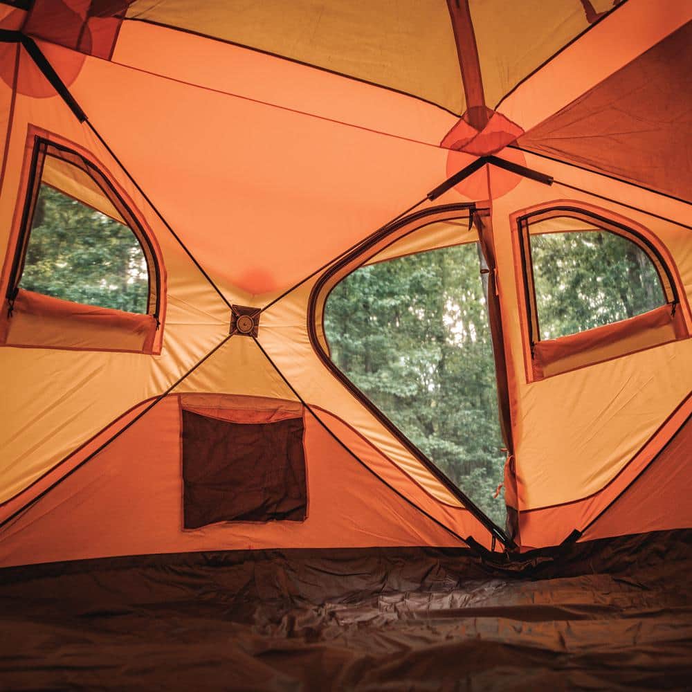 Gazelle 4-Person Orange Polyester Camping Tent with Carry Bag