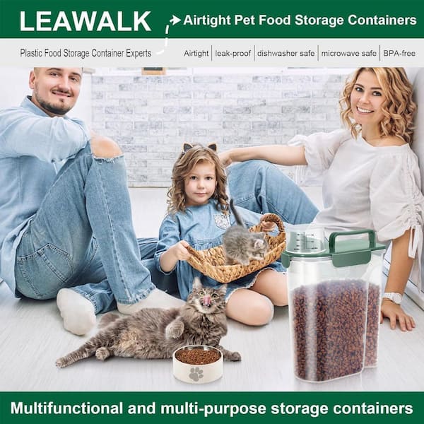5-7Lbs Pet Food Storage Container Dark Green with Large Spout and
