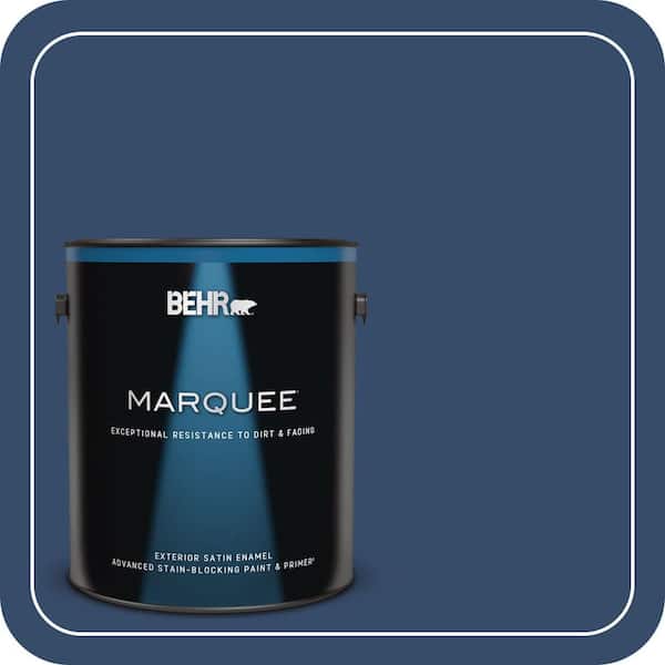 BEHR MARQUEE 1 gal. #580D-7 Deep Royal Satin Enamel Exterior Paint & Primer