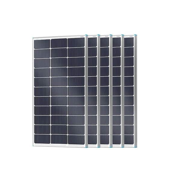 5-Pieces 100-Watt 12V Monocrystalline Solar Panel 500W Back-up Power PV Module RV/Boat/Caravan Battery Off-Grid System