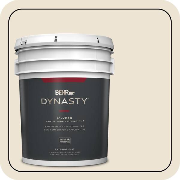 BEHR DYNASTY 5 gal. #T14-3 Miami Weiss Flat Exterior Stain-Blocking Paint & Primer