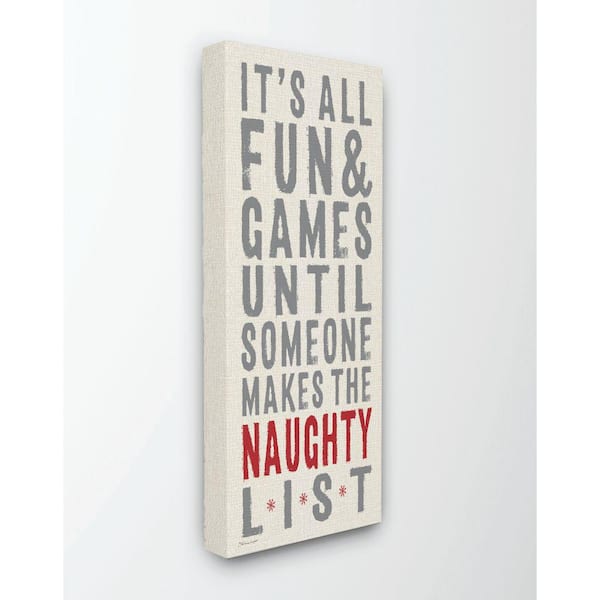 Stupell Industries 10 in. x 24 in. "Holiday Christmas Funny Word" by Stephanie Workman Marrott Canvas Wall Art