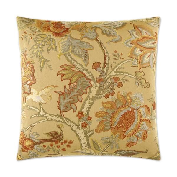 Unbranded Tree of Life Gold Feather Down Standard Throw Pillow