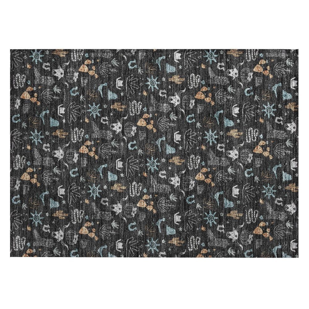 Chantille Machine Washable Indoor/Outdoor Abstract ACN2562 Black 2 ft. x 3 ft. Accent Rug price history on PriceWatchPro