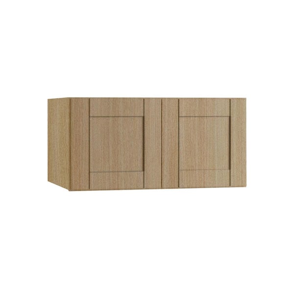 Washington 30 in. W x 24 in. D x 15 in. H Assembled Plywood Wall Bridge Kitchen Cabinet in Vanguard Oak with Soft Close