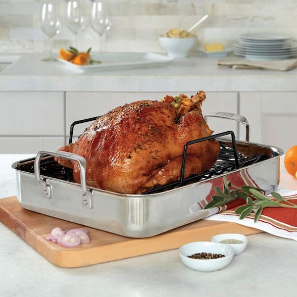Viking 3-Ply Stainless Steel Roasting Pan with Rack and