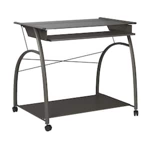 32 in. Rectangular Gray Computer Desk with Keyboard Tray
