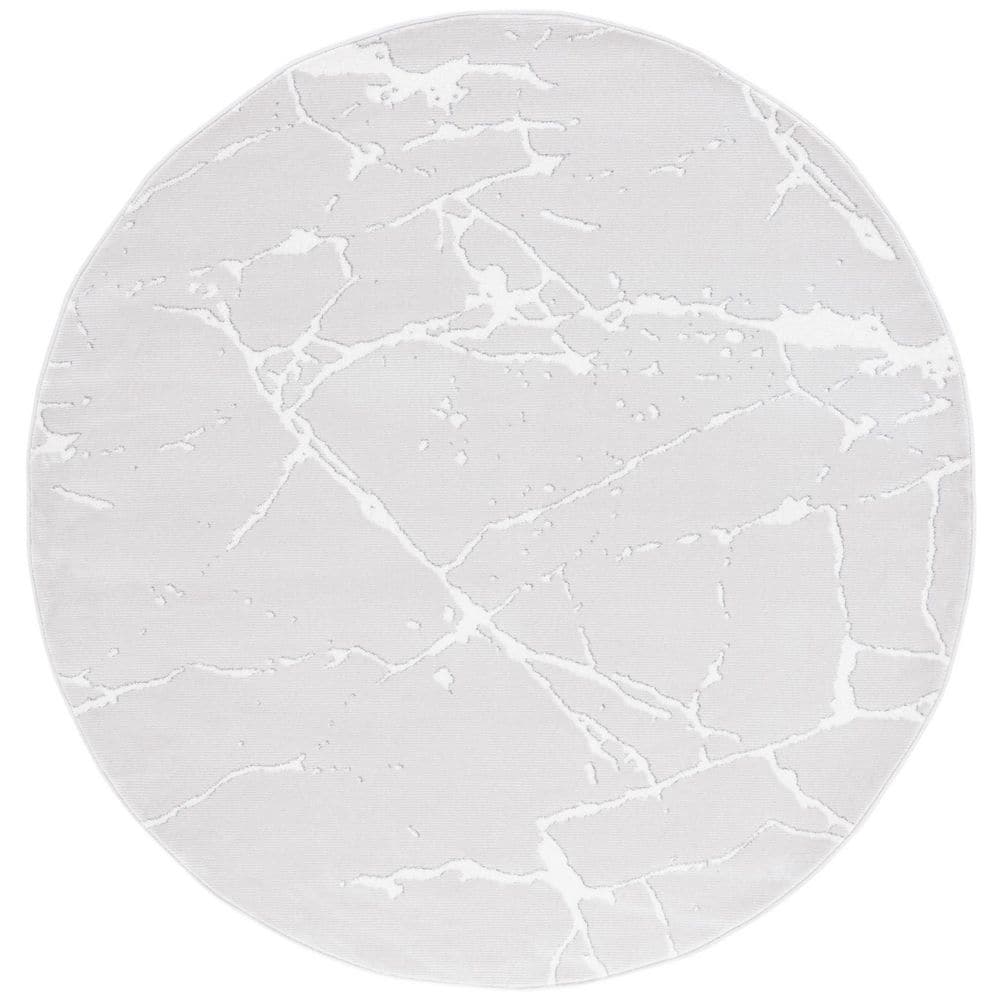 Whisper 7 ft. x 7 ft. Gray/Ivory Marble High-Low Round Area Rug price history on PriceWatchPro