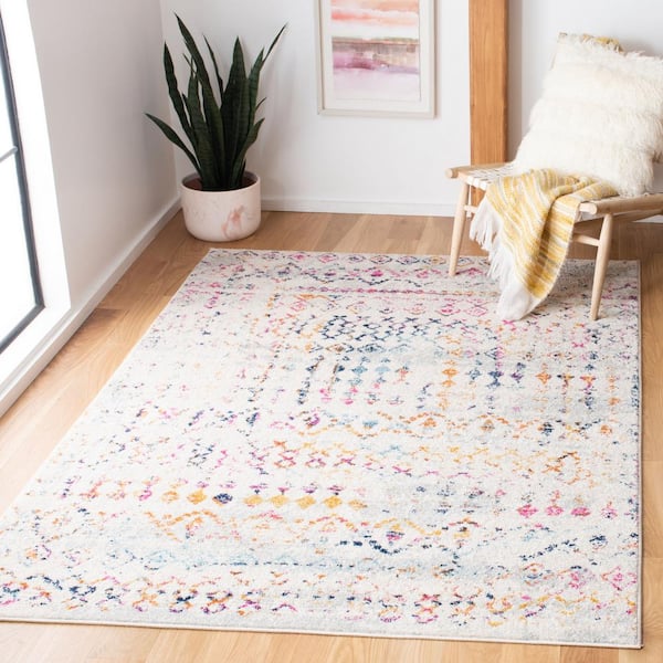 Tulum Ivory/Gold 6 ft. x 9 ft. Geometric Area Rug