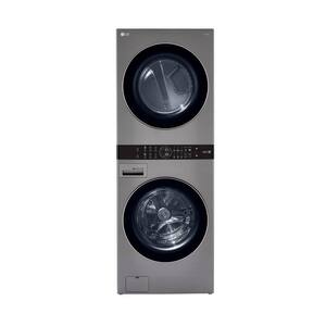 27 in. WashTower Laundry Center with 4.5 cu. ft. Front Load Washer and 7.4 cu. ft. Gas Dryer in Graphite Steel