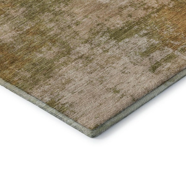 Mayfield Premium Machine Washable Abstract AMF2064 Copper 3 ft. x 5 ft. Area Rug