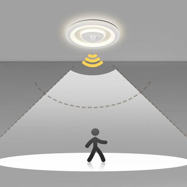 CLAXY 25 in. 1-Light White Flush Mount with No Glass Shade and No