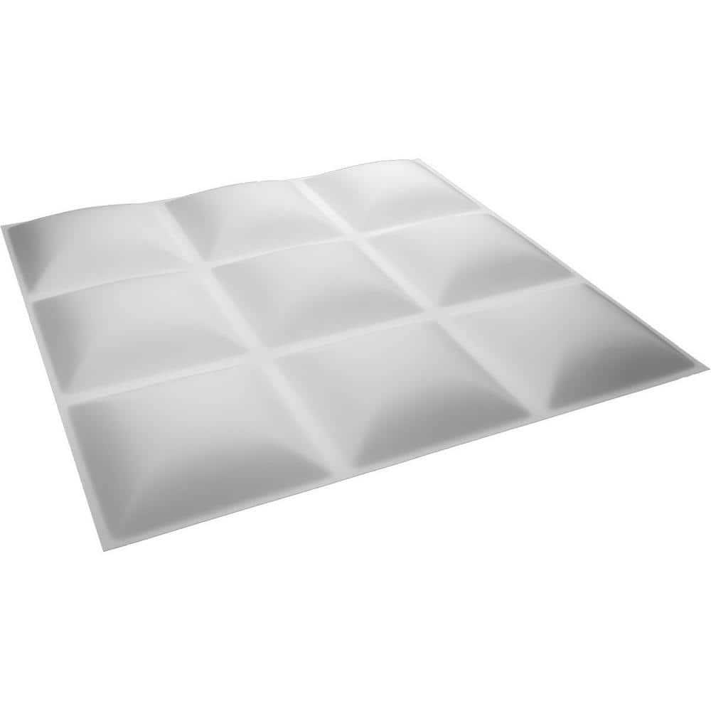 White Textured 3D PVC Wall Panels Set of 10